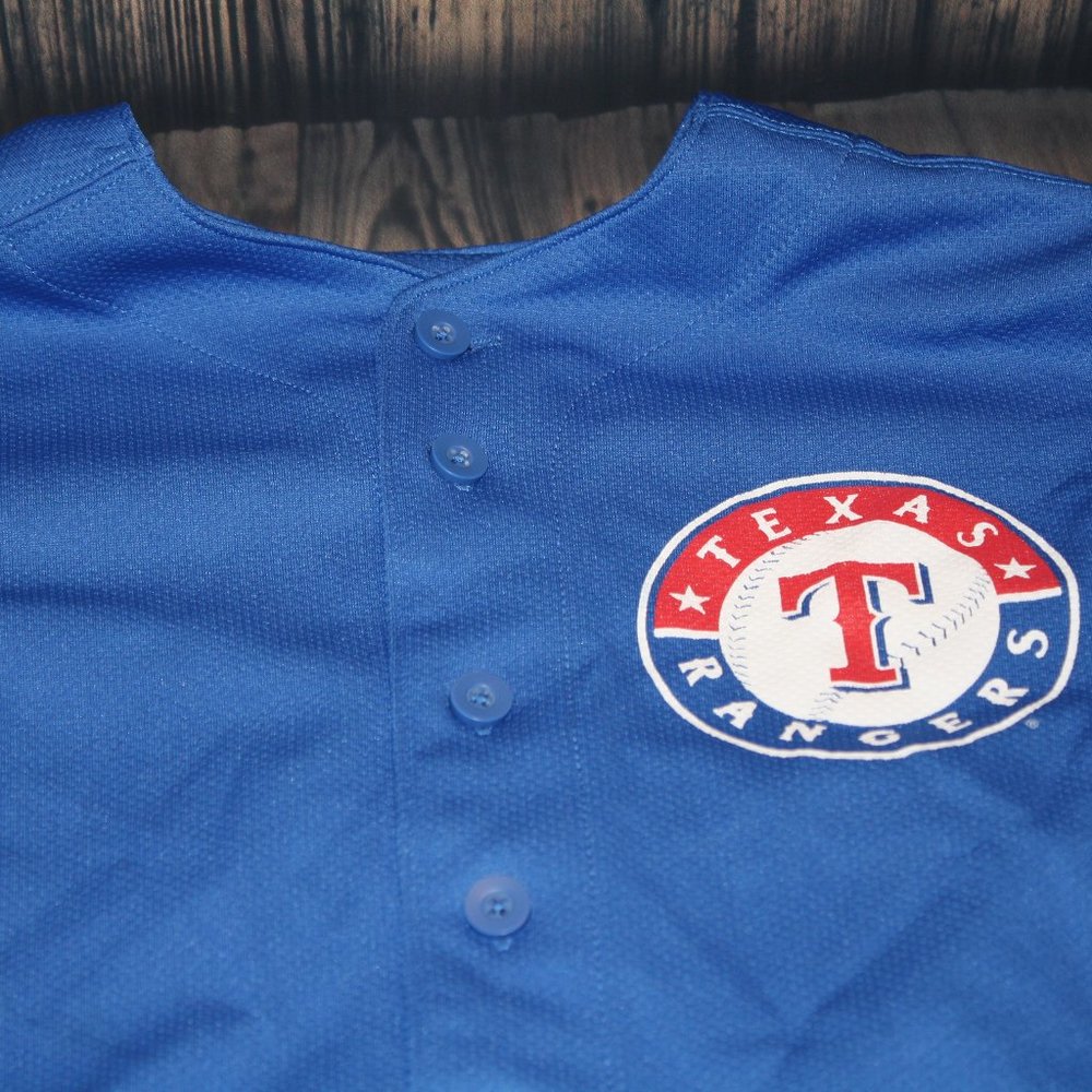 Blue Boys Sz 8 MLB Texas Ranger #11 Darvish Jersey